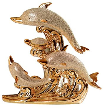 Keramik Delphin Statue Dekoration Zubehör Wohnzimmer Büro Desktop Handwerk Hochzeit Ornament Porzellan Tierfigur