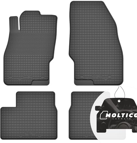moto-MOLTICO Gummimatten Auto, 4-teiliges Set, Allwetter Gummi Fußmatten mit Rand, Antirutsch & Wasserfest Autoteppiche - passend für Opel Corsa D 2006-2014
