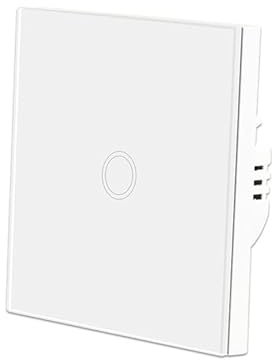 Matter interrupteur mural intelligent, panneau tactile en verre fonctionne avec Apple Homekit& Alexa & Google Home& SmartThings, application et contrôle vocal, ligne neutre requise,EU,10A (1 Gang)