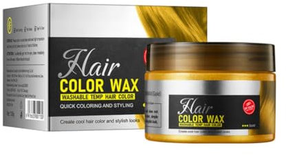 NAOLVE Temporäre Haarfarbe Wachs, Styling Haartone Wax für Männer Frauen, Hair Cream Mud Natürliche Frisur Pomade, Haarfärbemittel Wachs, Waschbar Temporär, für Party Cosplay Halloween (Gold)