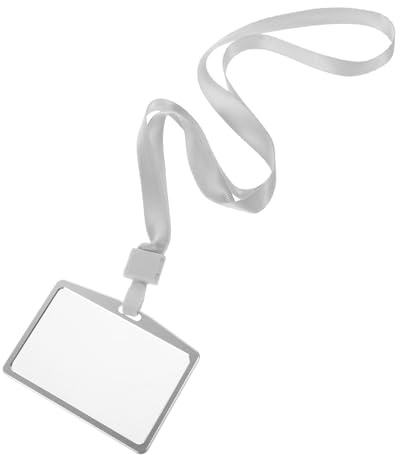 STOBOK Aluminiumlegierung Ausweishalter Kartenetui Mittel Mit Abnehmbarem Lanyard Langlebig Vielseitig Für Schule Büro Industrie