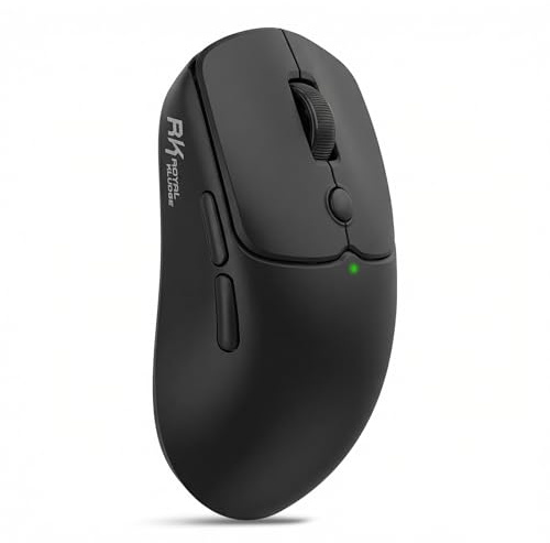 RK ROYAL KLUDGE MO1 Wireless Mouse, 55g Ultra-Lightweight Computer Mice, 6 Programmable Buttons, Quiet Click, 2.4GHz/Bluetooth/Wired, 6000 DPI Optical Sensor, Black