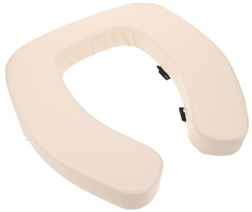 Mikikit Cojín Elevador para Asiento de Inodoro Acolchado de Esponja Gruesa Color Beige con Funda Antideslizante, Asiento Elevado para Personas Mayores, Embarazadas y Rehabilitación