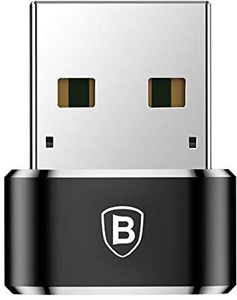 Baseus Mini Adaptador Tipo C Hembra a USB Macho, [CAAOTG-01] [5A MAX USB 2.0] Adaptador Tipo-C a USB 2.0 480Mbps [Black] - Negro