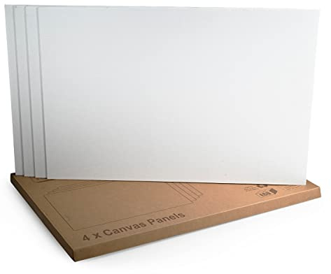 Artgeo 3mm FSC Canvas Panel 40 x 60cm, Pack of 4, 100% Plastic Free Packaging