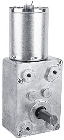 Riduttore Motore a Vite Senza Fine DC 12V, Motoriduttore Turbina Elettrico Reversibile ad Alta Coppia(62RPM)