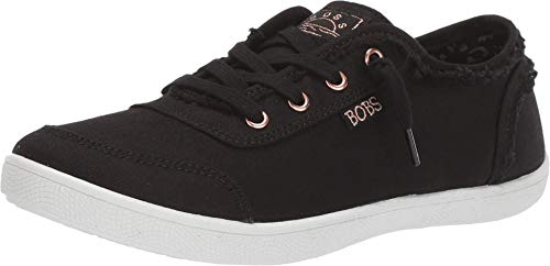 Skechers Women's Bobs B Cute Sneaker, Black Canvas, 6 UK