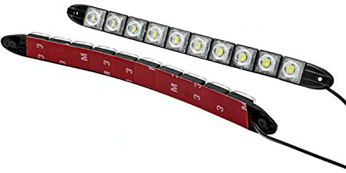 Lot de 2 Feux de Circulation diurne 10LED Haute Puissance, 12V Feux de Route universels Brouillard lumière de Bande de Voiture Blanche à conduisant des Feux de Jour antibrouillard