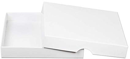 Natürlich verpacken Faltschachtel 8 x 8 x 2 cm, Weiß, mit Deckel, Karton - 10er Set