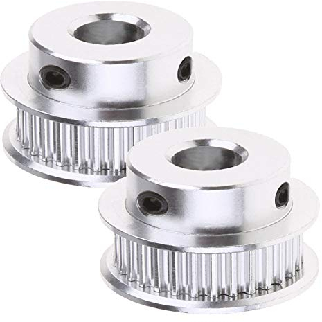 Saipor 2 Stück GT2 Zahnriemenscheibe Aluminium Zahnriemenrad Kit GT2 Timing Pulley GT2 Riemenscheibe Synchronrad für 3D Drucker GT2 Zahnriemen 6mm Breite Gürtel (40 Zähne 8mm Bohrung)