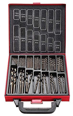 99pcs / Box HSS-CO M35 Kobaltbohrer Set 1 5-10mm Länge Twist Bohrer mit Metallkasten für Holzbohrungen