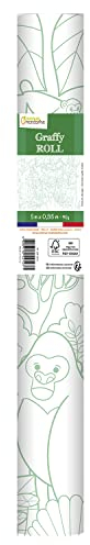 Avenue Mandarine GY127C - Ausmalrolle Graffy Roll, 5 m x 35 cm, Zeichnung 50cm wiederholt sich 10-mal, Plakatpapier 90g, Dschungel, 1 Rolle