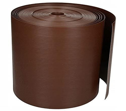 Sellon24 PVC Sichtschutz Streifen Zaunblende Folie Doppelstabmatte Zaun Zaunfolie 1200g/m² (0,19 * 26m, Braun RAL 8011)