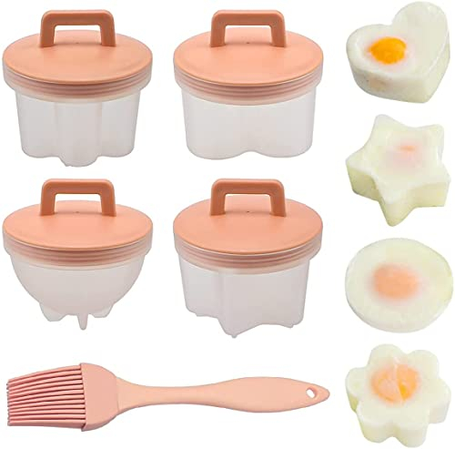 LATRAT Set di 4 cuociuova in pocotta, senza BPA, in silicone morbido per uso alimentare, integratore per alimenti per bambini, cuociuova per la cucina domestica