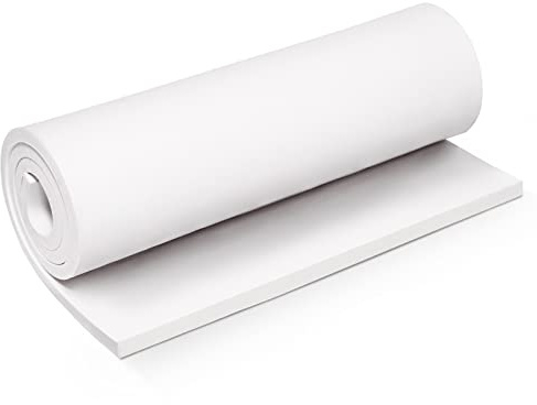 Weiße EVA Foam 10mm, MEARCOOH 35.5cm*99cm EVA Schaumstoff, 1PCS Moosgummi Rolle Dichte 86kg/m3 für Cosplay Kostüm, Basteln, DIY Projekte (Weiße 10mm)