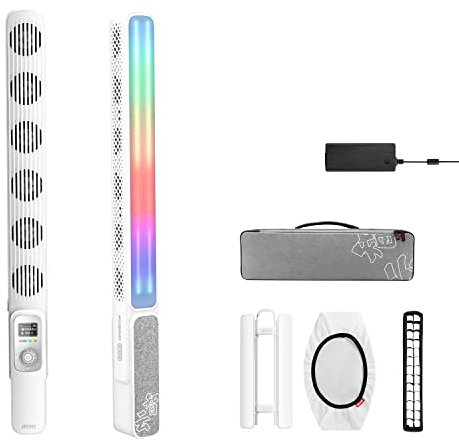 ZHIYUN FIVERAY F100 Combo [Official] Videoleuchte 100W RGB LED, Tragbar Videolicht Stick mit 20000+ Lux und 2700-6200K, Video/Foto/Kamera/Streaming Licht für YouTube TikTok, mit 324 LED (Weiß)