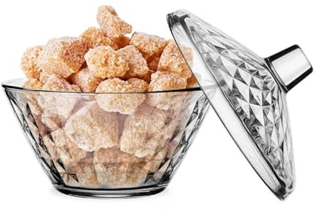 Konzept 11 Azucarero de cristal transparente de 330 ml | azucarero de cristal con tapa estilo retro resistente