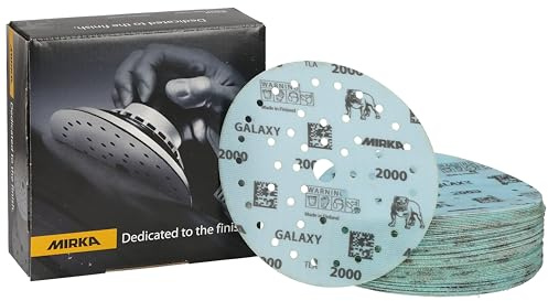 Mirka Schleifscheiben Galaxy Multifit Ø150mm Korn 2000 50 Stück | Hochwertige Schleifscheiben für Epoxidharz Holz Rivertable 50 Stück Korn 2000 Klettsystem