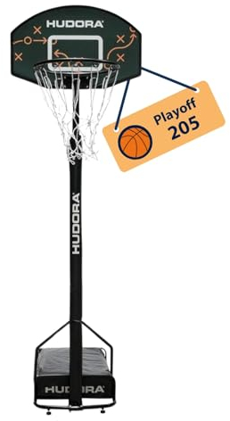 HUDORA Basketballständer Playoff 205 - höhenverstellbarer Basketballkorb mit Ständer für Kinder & Jugendliche - Mobiler Outdoor Basketballkorb für den Garten - Stand-Basketballkorb mit Rollen