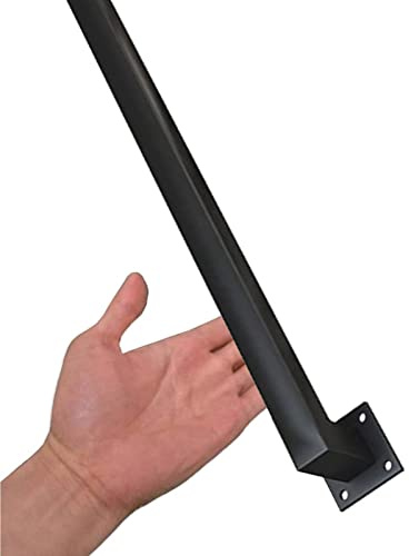 Pasamanos para Escalera, 1/1.5/2/3m Pasamanos Negro para Escaleras Interiores y Exteriores Barandillas Cuadradas de Metal Soporte de Montaje en Pared Pasamanos Tubería Industrial de Hierro Galvanizado