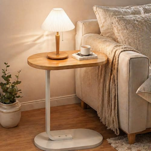 Kronmutou Side Table, End Table for Living Room, Bedroom (Yellow)