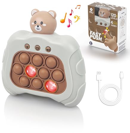 【Keine Batterien erforderlich】 m Mu Wiederaufladbares Pop It Elektronisches Spiel, 4 Modi, 120 Stufen, Aus Silikon.Quick Push Pop It V2.0 Kinder Und Erwachsene. Fidget Toys