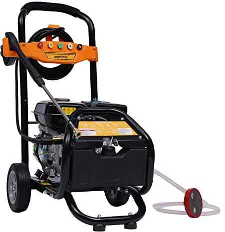 7,5 CV 4 tiempos 3600 rpm gasolina limpiador de superficies motor limpiador de alta presión vapor fresa juego industrial, motor de gasolina, boquillas profesionales, manguera para aspirar agua,