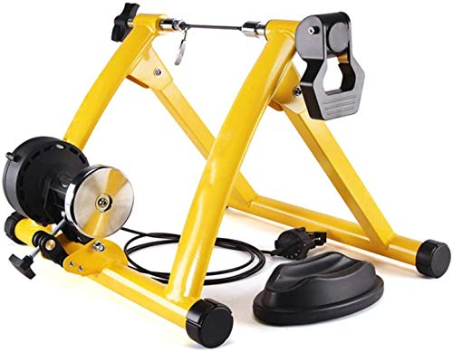 Indoor-Bike-Trainer-Ständer, Fahrrad-Trainer-Ständer, Stahl-Fahrrad-Übungs-Magnetständer, Schnellspannspieß, Vorderrad-Riser-Block, Gelb