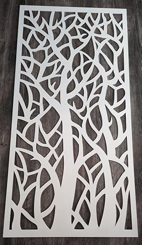 Dekoratives Abschirmgitter für Heizkörperschränke, perforiert, 3 mm dicke MDF-Platte (verschiedene Größen), D1-Muster, 1200 x 610 mm, grundiertes Weiß