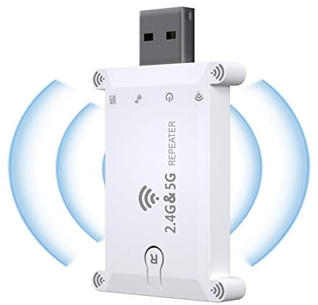 QARIDO Amplificatore di Segnale Wi-Fi,WiFi USB per Internet Senza Fili - Adattatore per PC Desktop, chiavetta WiFi Dual Band 2,4 GHz/5 GHz Offre Una Trasmissione Wireless più Potente