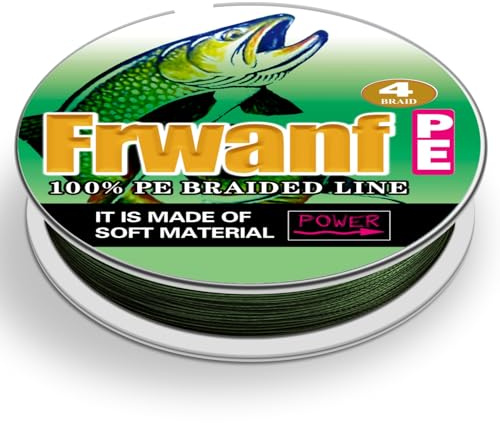 Frwanf Dark Army Green Braided Fishing Line Color Never Fade 100M-2000M 6-300LB Super Strong PE Fishing Line Abrasion Resistant Fishing Wire Zero Stretch (100m/109Yards 15lb/0.18mm)