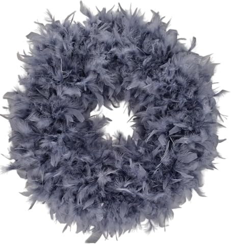 CREAFLOR HOME Federkranz Dekokranz Federn grau dunkelgrau 50-55cm