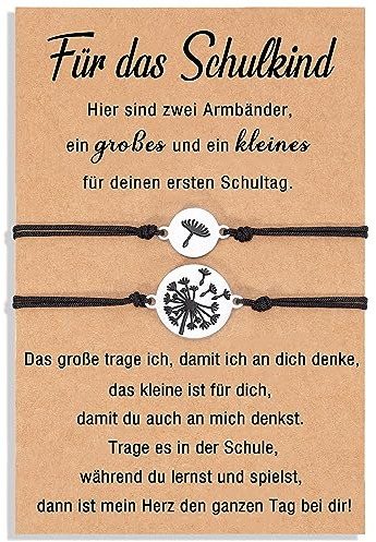 ALBERTBAND Mutter Tochter Sohn Armbänder Set Armband Schulkind Zurück Zur Schule Geschenke Erster Schultag Schmuck Geburtstagsgeschenke für Jungen und Mädchen