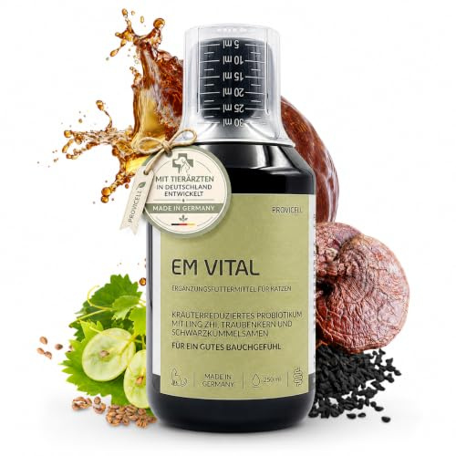 Provicell EM Vital Katze 250 ml - Premium Probiotika für Katzen Flüssig – zur Unterstützung der Darmflora – Fermentierte Pflanzenstoffe mit Mikroorganismen – Ohne Zusatzstoffe - Made in Germany