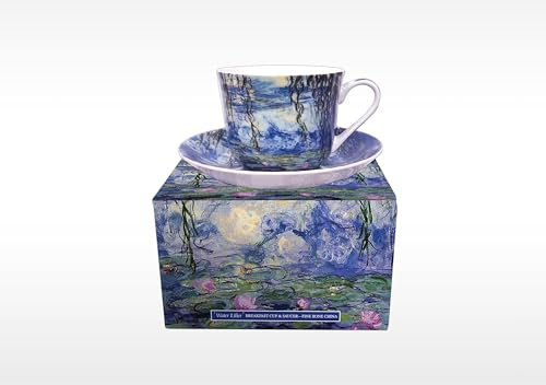 heritage Bone China Breakfast Cup/Saucer Water LILLYS Van GOUGH Gift Boxed Postage Free UK
