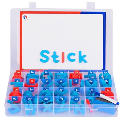 Kit Ortografia Lettere Colorate Magnetiche | Magneti per apprendimento 'alfabeto – Lavagna magnetica a doppio lato per l'educazione precoce, Lettere Magnetiche per, Attività Di Appre