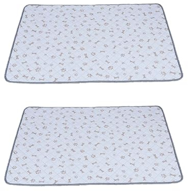 FANSU 2 Stück Welpen Unterlagen, Wiederverwendbare PIPI Matten für Hunde, Inkontinenzunterlage Waschbar, Welpenunterlage für Hunde, Katzen, Meerschweinchen (100x70cm,Grau)