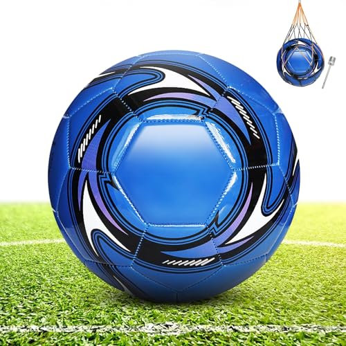 KWJEIULSOQ Ballon de football pour enfants unisexe professionnel en cuir taille 4, ballon d'entraînement officiel, ballons de football pour intérieur et extérieur pour adolescents et adultes, ballon