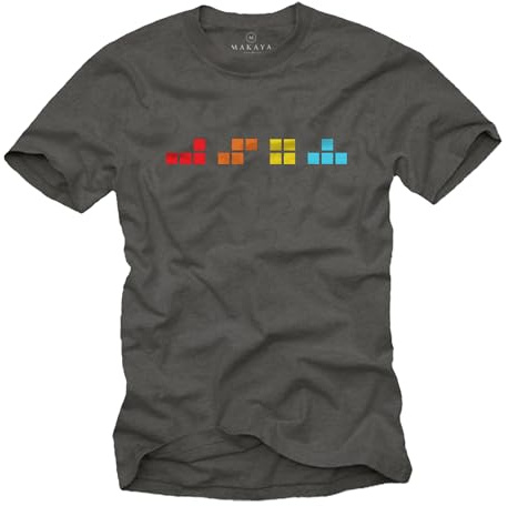 Makaya T-Shirt Gamer pour Homme avec Motif Gaming Cadeaux Geek pour Joueur sur Ordinateur Homme Garçons Gris M