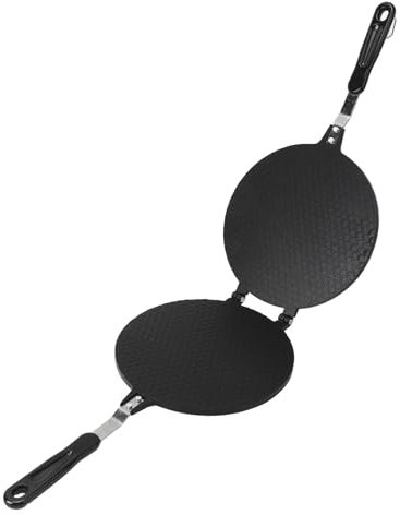 Ice Cream Waffle Cone Maker, Nonstick Waffle Bowl Machine 6.7 Inch, Homemade Crispy Omelette Pancake Pan for Household Gas, with Egg Roll, for Ice Cream Waffle Cones, Egg (Grid