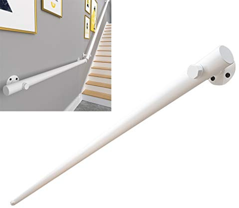 Staffe per corrimano per scale in legno massello di pino per uso interno ed esterno, corrimano per scale bianche, kit di supporto per ringhiera per anziani Villa Loft Access 30 cm