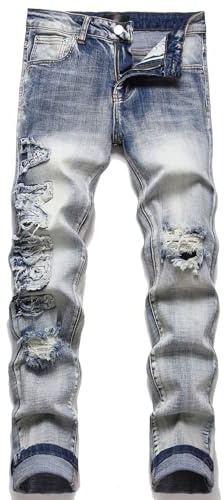 Kdtoll Vaqueros Hombre Slim Fit - Pantalones de Mezclilla Elásticos con Rasgados, Estilo Hip-Hop Y2K, Moda Casual y Streetwear, Tipo de Ocasiones