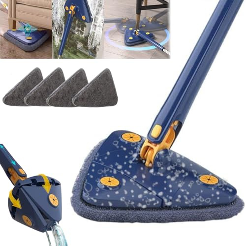 mzvoo Balai Triangulaire omniclean 360 essorable,Nettoyage plinthe sans se baisser,Balai rotalib,Lavage Sol,vadrouille de Nettoyage,serpillère carrelage Anti Trace,Balai pour Nettoyer Les Murs