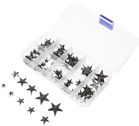 OSALADI Tachuelas De De Metal Accesorios Para Uñas Con Forma De Tachuelas Decorativas Para Ropa Sombreros y Bolsos Con Caja y Punzón