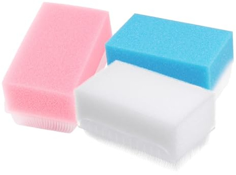 FONDOTIN 3pcs Tactile Brush for Boys and Girls Sensory Bath Scrubber Cradle Cap Treatment Comb and Brush Newborn Gifts for Bathing