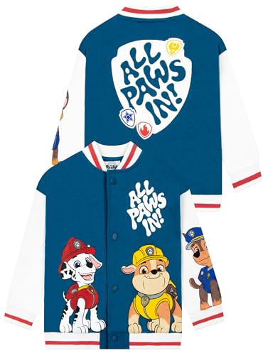 PAW Patrol Pojkar Bomberjacka, Chase, Rubble Och Marshall Pojkjacka, Bomulls Baseballjacka, Blå 104