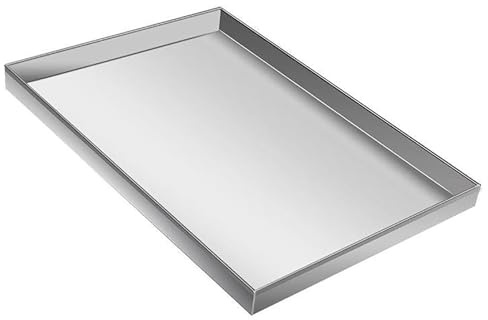 TRAGLO Waschmaschine Auffangwanne, 0,8 mm Dicker Edelstahl, schützt den Boden, Mehrzweckwanne Rechteckige Tabletts für Waschküche, Wohnzimmer(50x40x5cm)