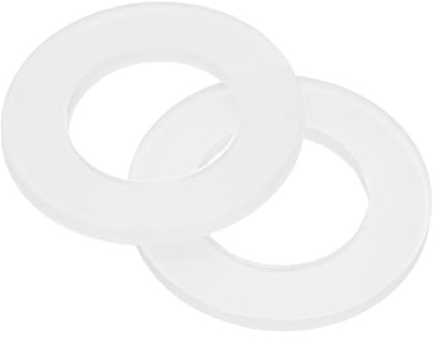 QUARKZMAN Confezione Da 100 Rondelle Piatte M8 x 8mm ID x 14mm OD Bianco | Per Fissaggio Per Tubo Rubinetto Domestico Tubo Dell'acqua, Rondella Piatta Liscia Guarnizione In Plastica, In Nylon