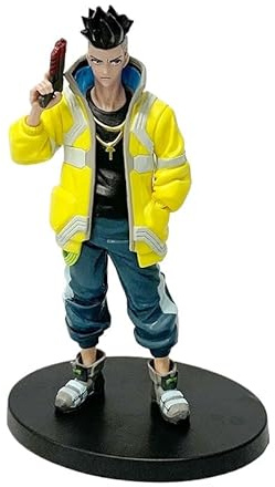 REOZIGN Statuetta Rebecca, David Martinez, Lucy, combattimento in piedi, fatta a mano, decorazione del personaggio dei videogiochi, per i fan degli anime (a)