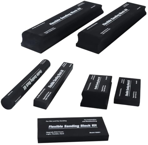 DUZEPA 7PCS Sanding Block Kit, EVA Foam Wet or Dry Automotive Sanding Blocks for Automotive Car Bodywork Paint and Woodworking
